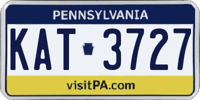 PA license plate KAT3727