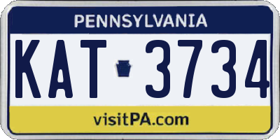 PA license plate KAT3734