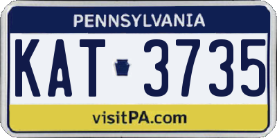 PA license plate KAT3735