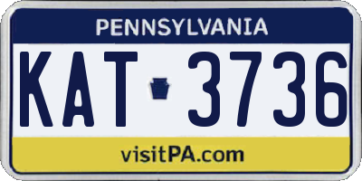 PA license plate KAT3736