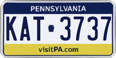 PA license plate KAT3737