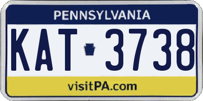 PA license plate KAT3738
