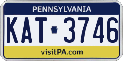 PA license plate KAT3746