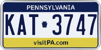 PA license plate KAT3747