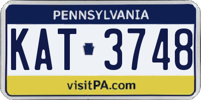 PA license plate KAT3748