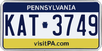 PA license plate KAT3749