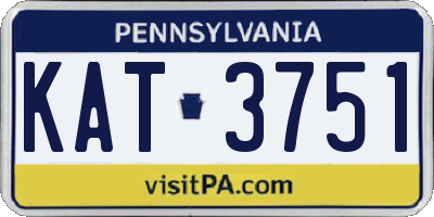 PA license plate KAT3751