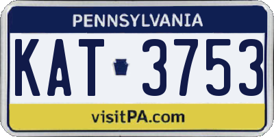 PA license plate KAT3753