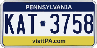 PA license plate KAT3758