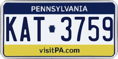 PA license plate KAT3759