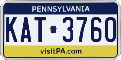PA license plate KAT3760