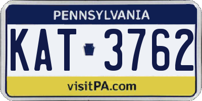 PA license plate KAT3762