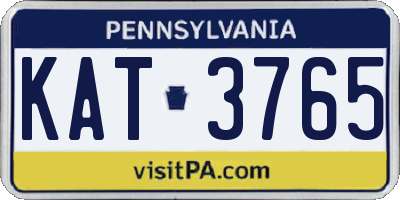 PA license plate KAT3765