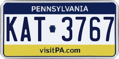 PA license plate KAT3767