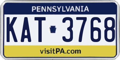 PA license plate KAT3768