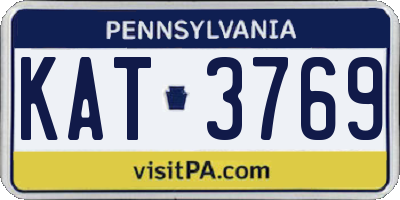 PA license plate KAT3769
