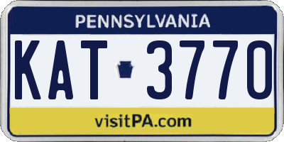 PA license plate KAT3770
