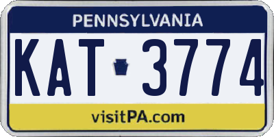 PA license plate KAT3774