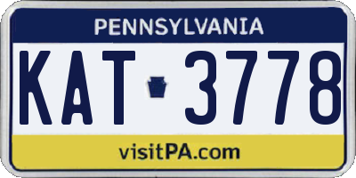 PA license plate KAT3778