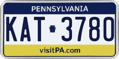 PA license plate KAT3780