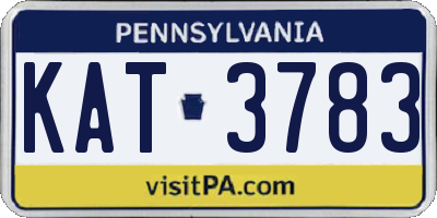 PA license plate KAT3783