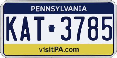 PA license plate KAT3785
