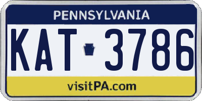 PA license plate KAT3786