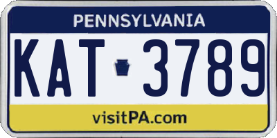 PA license plate KAT3789