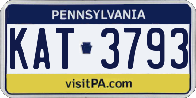 PA license plate KAT3793