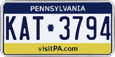PA license plate KAT3794