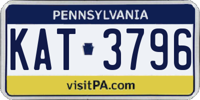 PA license plate KAT3796