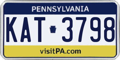 PA license plate KAT3798