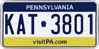 PA license plate KAT3801