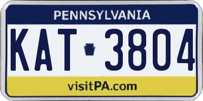 PA license plate KAT3804