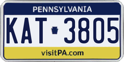 PA license plate KAT3805