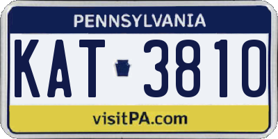 PA license plate KAT3810