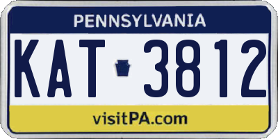 PA license plate KAT3812