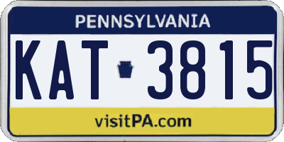 PA license plate KAT3815