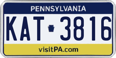 PA license plate KAT3816