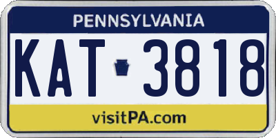 PA license plate KAT3818