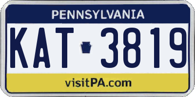 PA license plate KAT3819