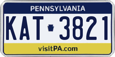 PA license plate KAT3821