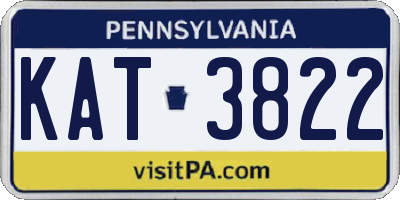 PA license plate KAT3822