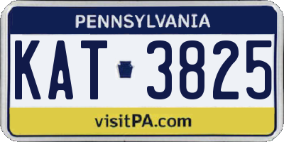 PA license plate KAT3825