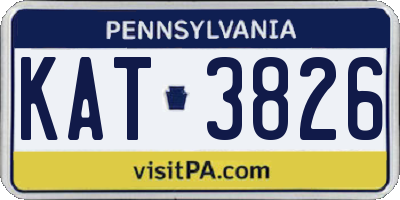 PA license plate KAT3826