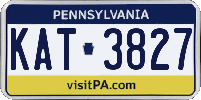 PA license plate KAT3827