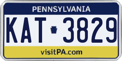 PA license plate KAT3829