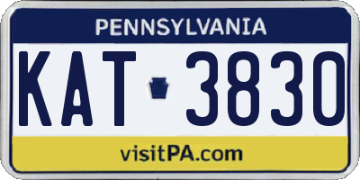 PA license plate KAT3830