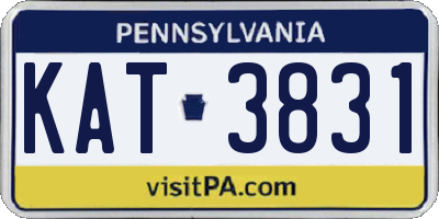 PA license plate KAT3831