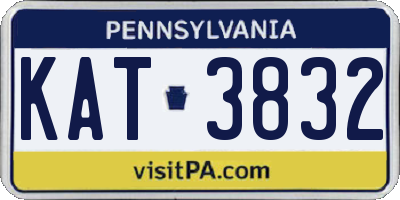 PA license plate KAT3832